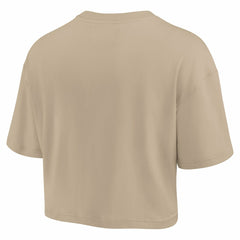 Golden State Warriors Women's Elements Super Soft Boxy Cropped T-Shirt sale - Khaki cheap