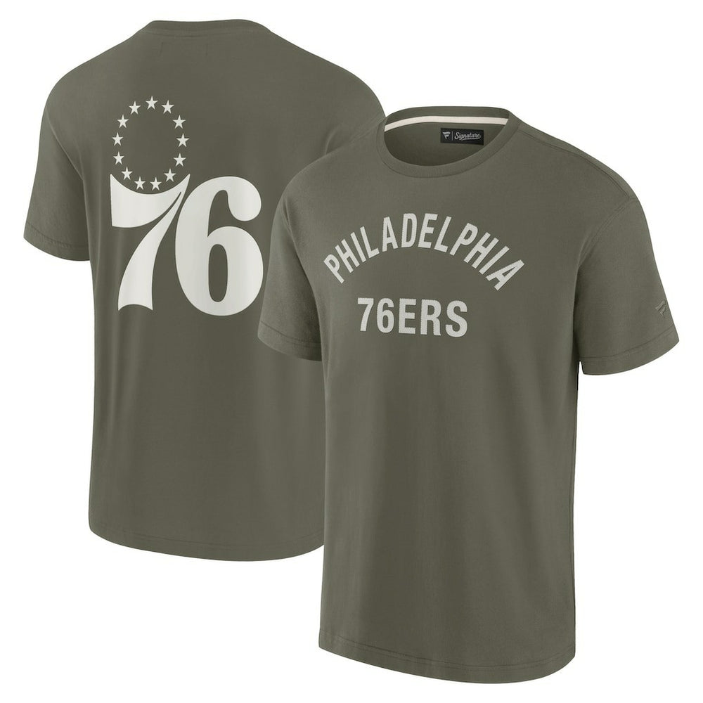 Philadelphia 76ers Unisex Elements Super Soft Short Sleeve T-Shirt - Olive cheap