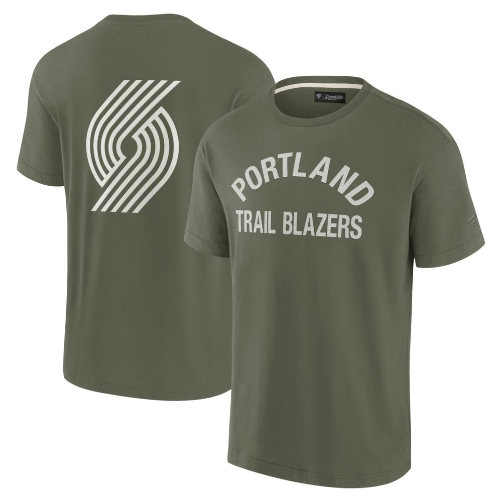 Portland Trail Blazers Unisex Elements Super Soft Short Sleeve T-Shirt - Olive discount