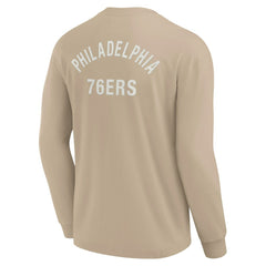 Philadelphia 76ers Unisex Elements Super Soft Long Sleeve T-Shirt - Khaki discount