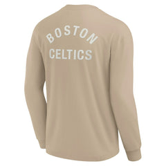 Boston Celtics Unisex Elements Super Soft Long Sleeve T-Shirt - Khaki cheap