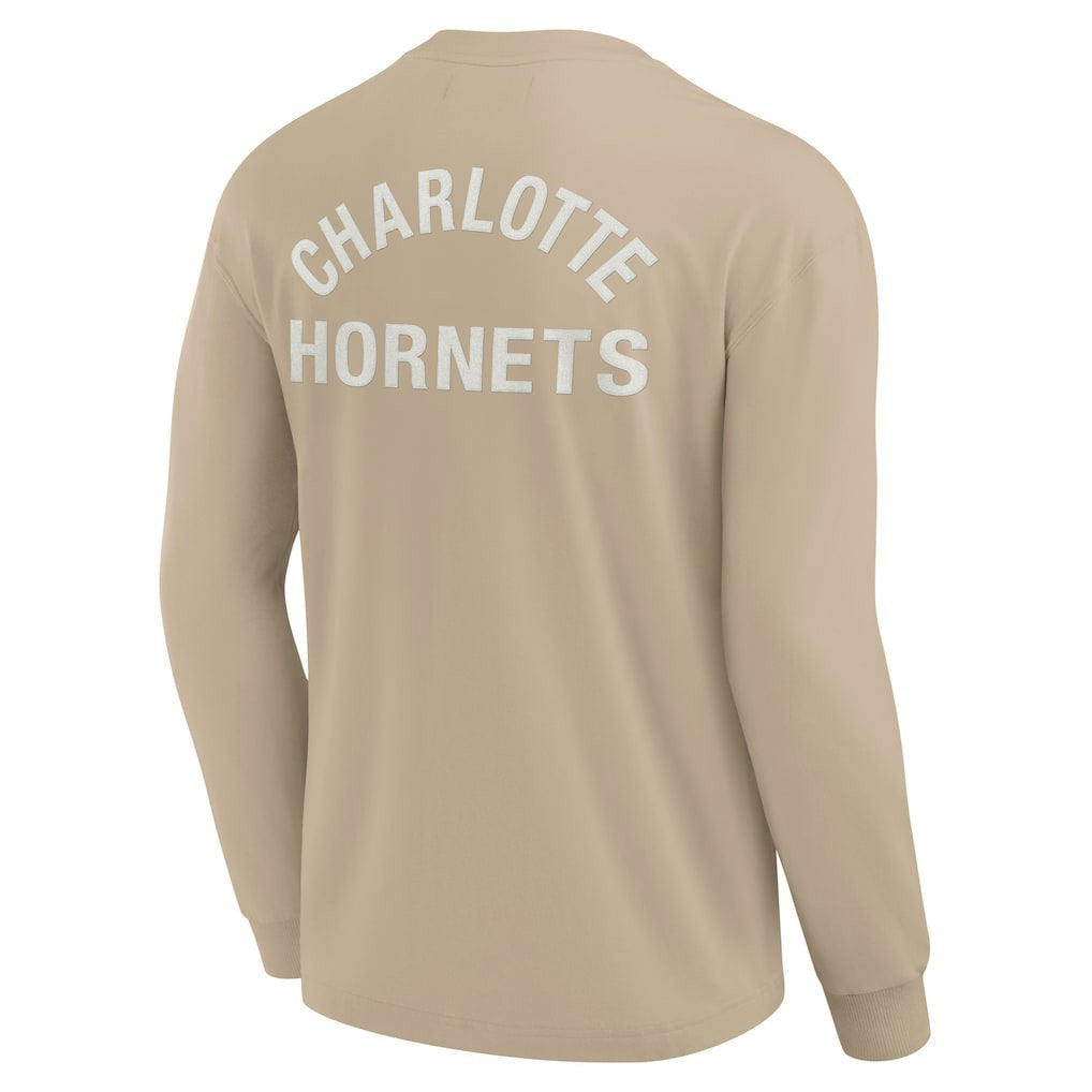 Charlotte Hornets Unisex Elements Super Soft Long Sleeve T-Shirt - Khaki on sale