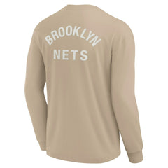 Brooklyn Nets Unisex Elements Super Soft Long Sleeve T-Shirt - Khaki discount