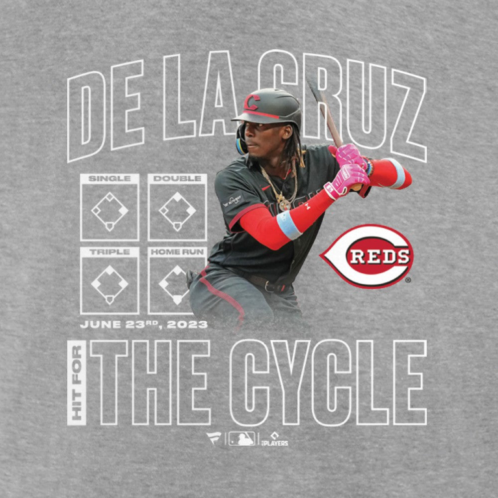 Elly De La Cruz Cincinnati Reds Cycle T-Shirt Heather Gray