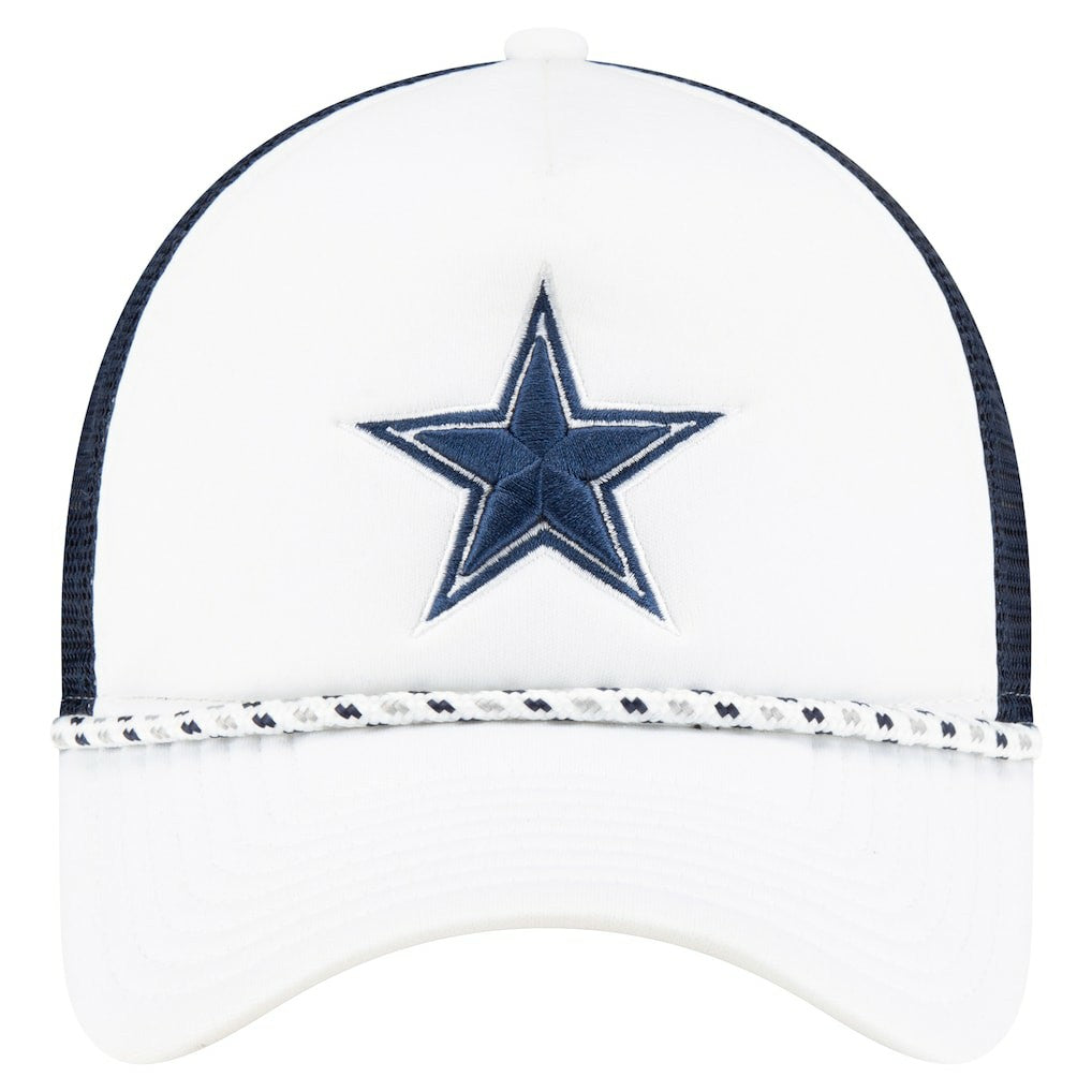 Dallas Cowboys New Era Court Sport Foam Front A-Frame 9FORTY Adjustable Trucker Hat - White/Navy outlet
