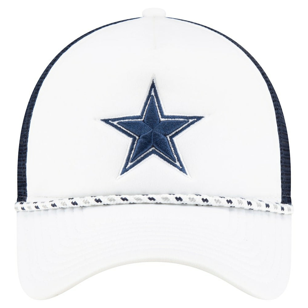 Dallas Cowboys New Era Court Sport Foam Front A-Frame 9FORTY Adjustable Trucker Hat - White/Navy outlet