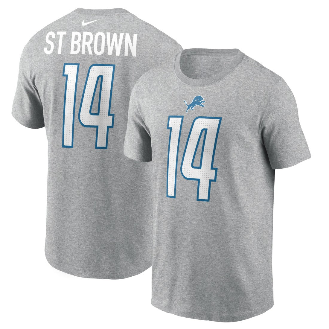 Amon-Ra St. Brown Detroit Lions Player Name & Number T-Shirt - Gray online