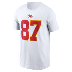 Travis Kelce Kansas City Chiefs Player Name & Number T-Shirt - White for sale