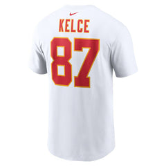 Travis Kelce Kansas City Chiefs Player Name & Number T-Shirt - White for sale