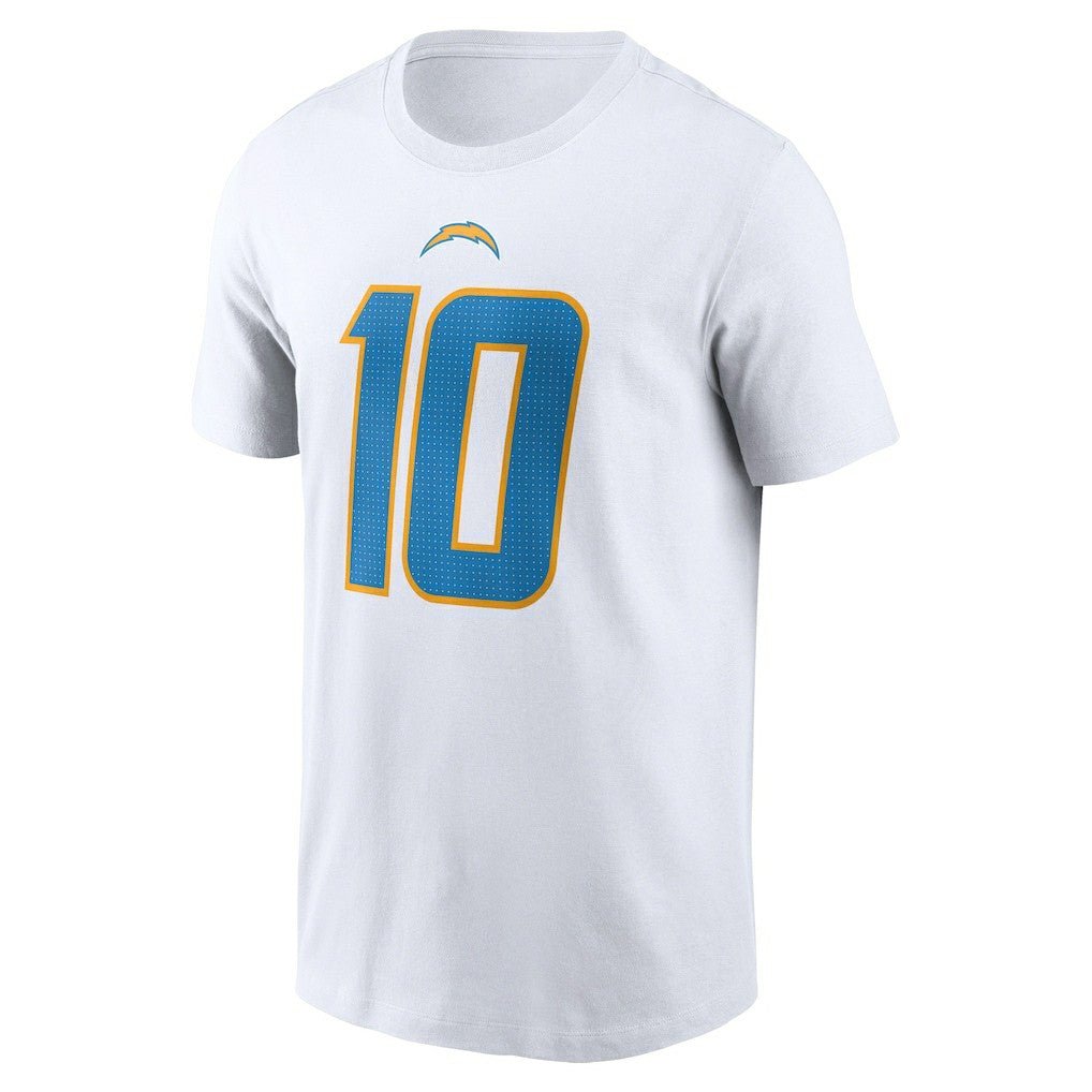 Justin Herbert Los Angeles Chargers Player Name & Number T-Shirt - White sale