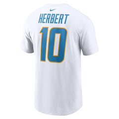 Justin Herbert Los Angeles Chargers Player Name & Number T-Shirt - White sale