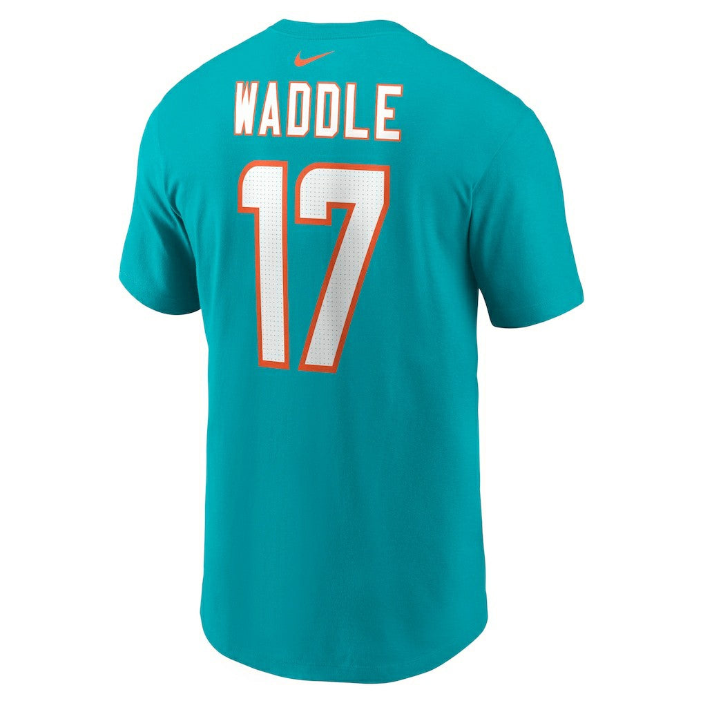 Jaylen Waddle Miami Dolphins Player Name & Number T-Shirt - Aqua for sale