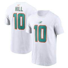 Tyreek Hill Miami Dolphins Player Name & Number T-Shirt - White online