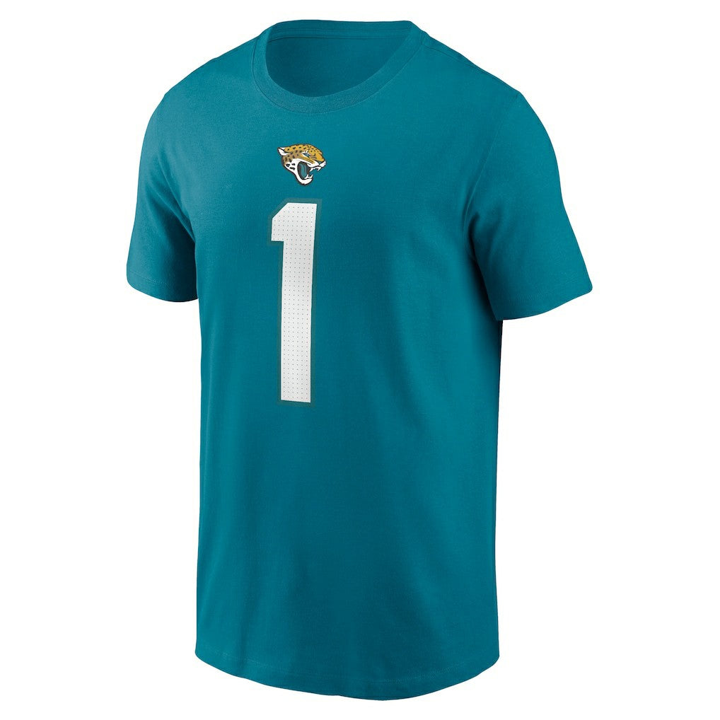 Travis Etienne Jacksonville Jaguars Player Name & Number T-Shirt - Teal sale