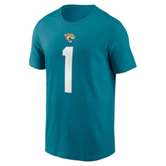 Travis Etienne Jacksonville Jaguars Player Name & Number T-Shirt - Teal sale