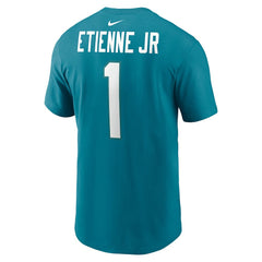 Travis Etienne Jacksonville Jaguars Player Name & Number T-Shirt - Teal sale