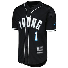 Bryce Young Carolina Panthers Pro Standard Mesh Baseball Button-Up T-Shirt - Black cheap