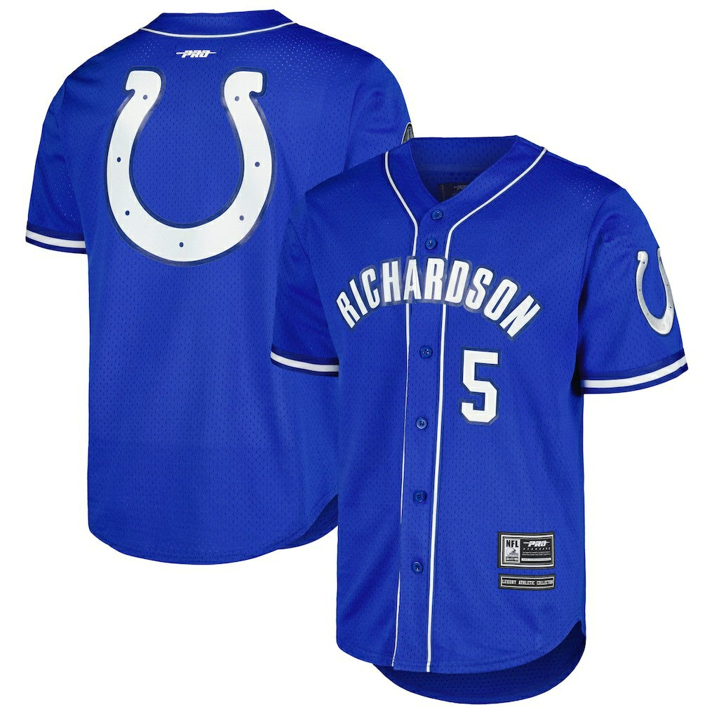 Anthony Richardson Indianapolis Colts Pro Standard Mesh Baseball Button-Up T-Shirt - Royal cheap