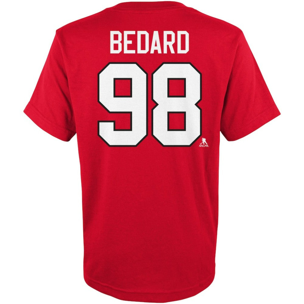 Connor Bedard Chicago Blackhawks Preschool Authentic Stack Name & Number T-Shirt - Red T-shirts