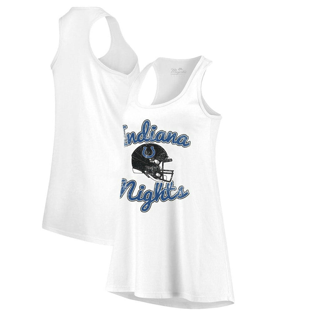 Indianapolis Colts Majestic Threads Women's Indiana Nights Alternate Racerback Tank Top - White cheap