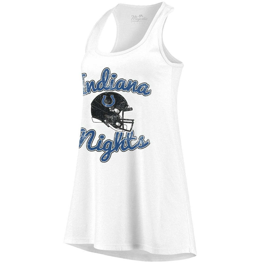 Indianapolis Colts Majestic Threads Women's Indiana Nights Alternate Racerback Tank Top - White cheap