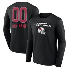 Arizona Cardinals Personalized Name & Number Team Wordmark Long Sleeve T-Shirt - Black cheap