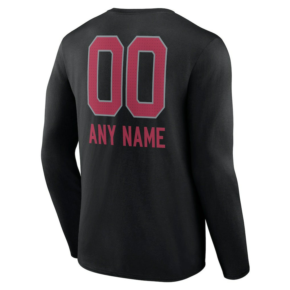 Arizona Cardinals Personalized Name & Number Team Wordmark Long Sleeve T-Shirt - Black cheap