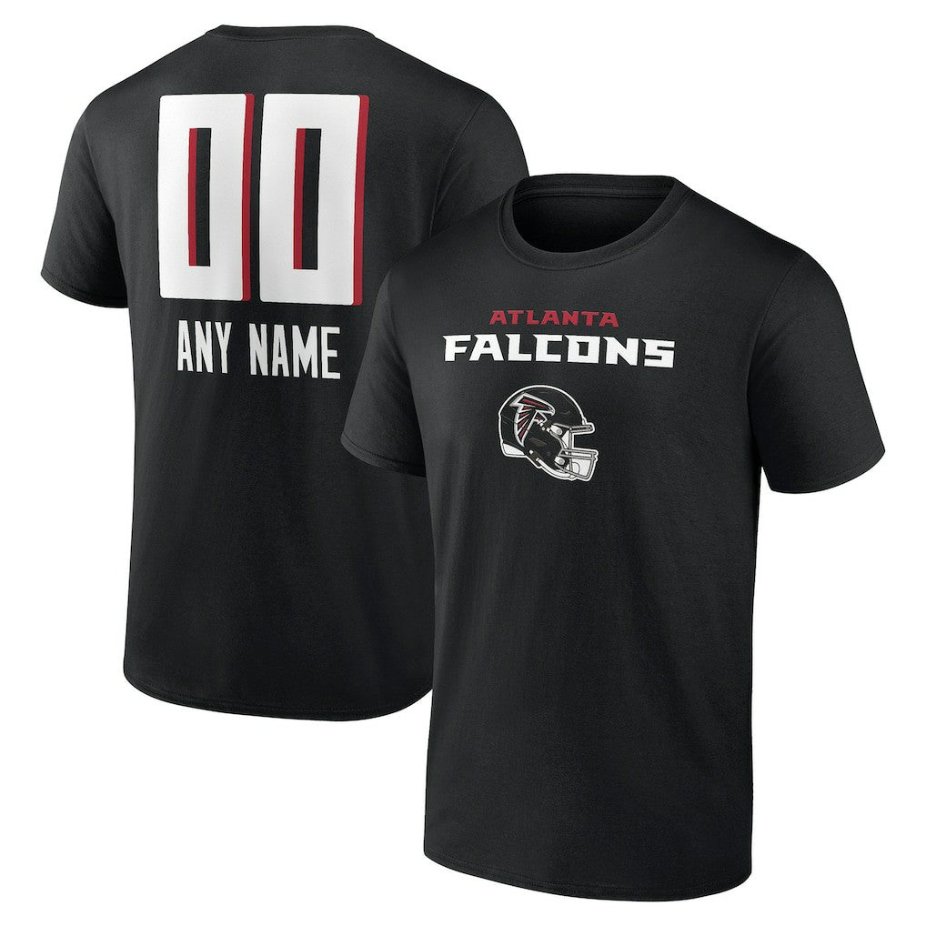 Atlanta Falcons Personalized Name & Number Team Wordmark T-Shirt - Black cheap