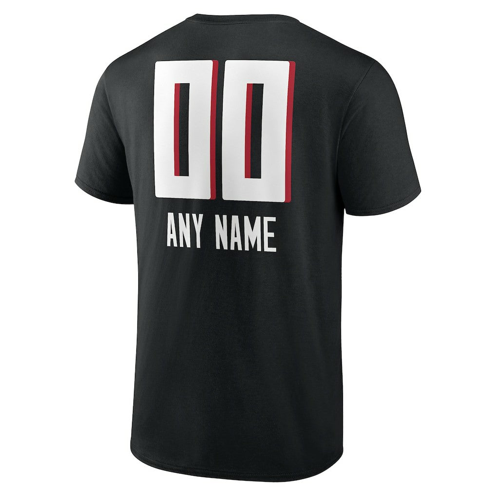 Atlanta Falcons Personalized Name & Number Team Wordmark T-Shirt - Black cheap