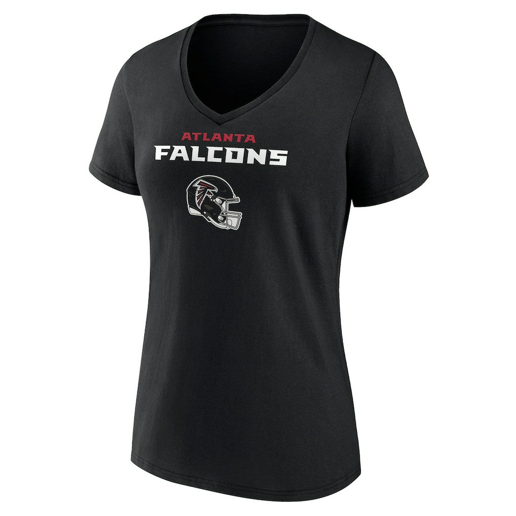 Atlanta Falcons Women's Personalized Name & Number Team Wordmark V-Neck T-Shirt - Black discount