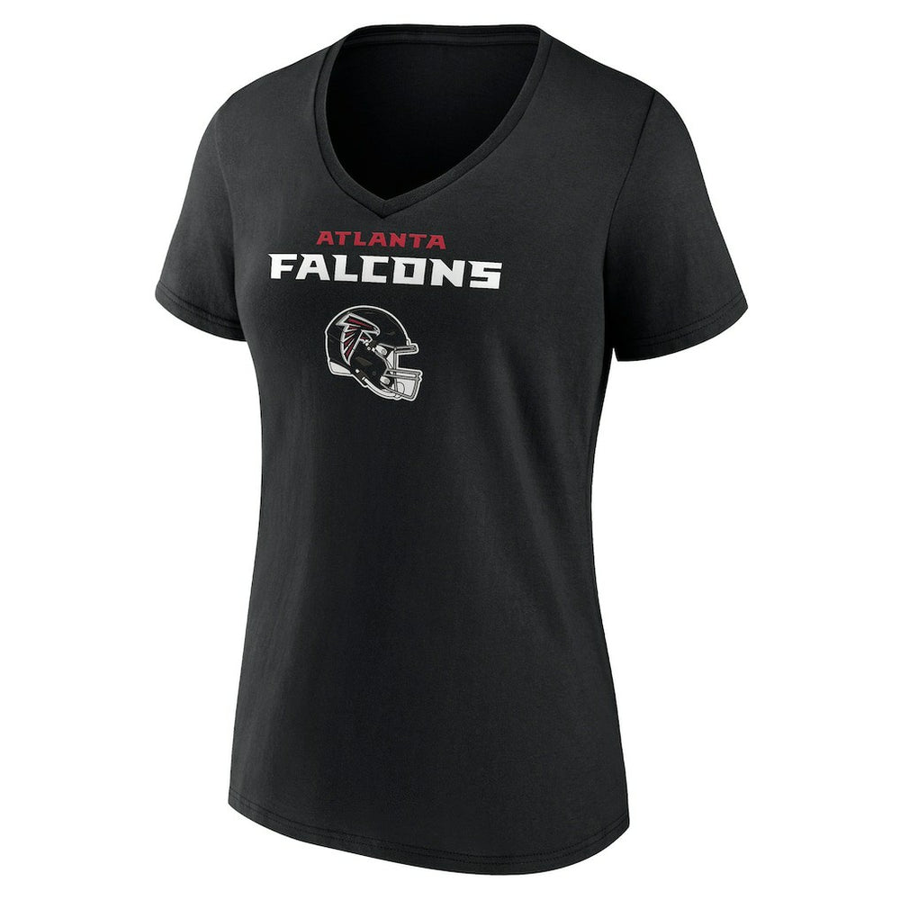 Atlanta Falcons Women's Personalized Name & Number Team Wordmark V-Neck T-Shirt - Black discount