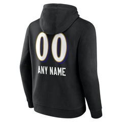 Baltimore Ravens Personalized Name & Number Team Wordmark Pullover Hoodie - Black cheap