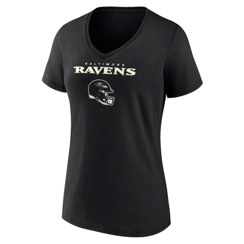 Baltimore Ravens Women's Personalized Name & Number Team Wordmark V-Neck T-Shirt - Black outlet