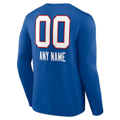 Buffalo Bills Personalized Name & Number Team Wordmark Long Sleeve T-Shirt - Royal outlet