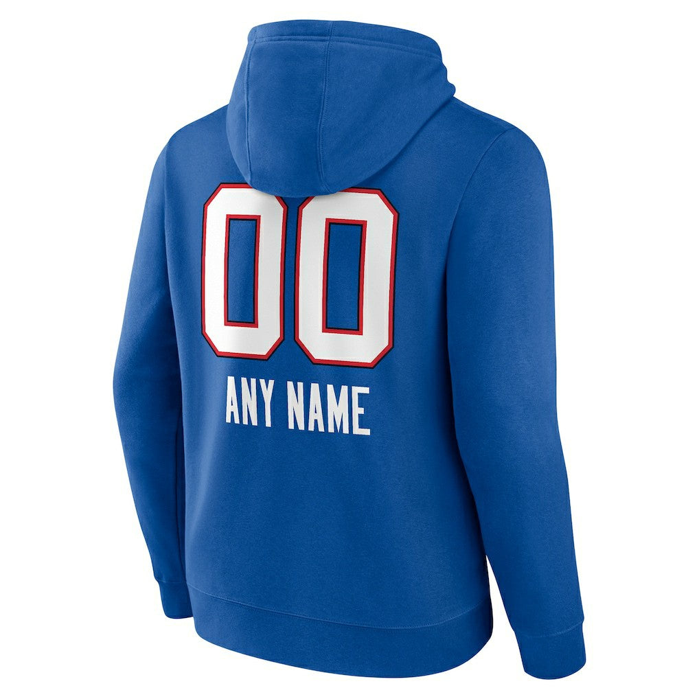Buffalo Bills Personalized Name & Number Team Wordmark Pullover Hoodie - Royal cheap