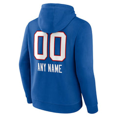 Buffalo Bills Personalized Name & Number Team Wordmark Pullover Hoodie - Royal cheap