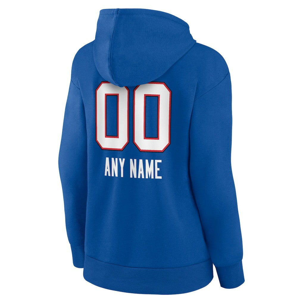 Buffalo Bills Women's Personalized Name & Number Team Wordmark Pullover Hoodie - Royal online
