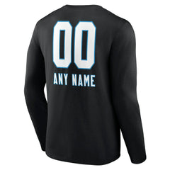 Carolina Panthers Personalized Name & Number Team Wordmark Long Sleeve T-Shirt - Black online