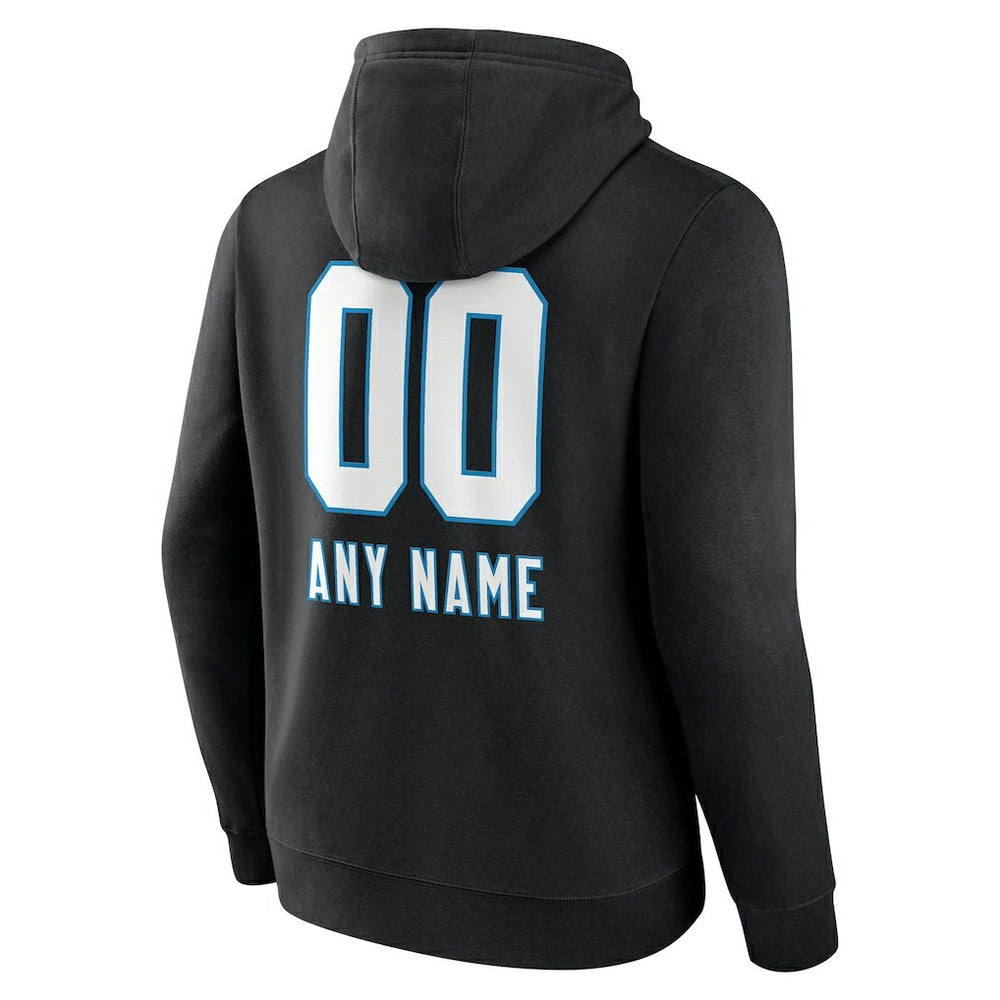 Carolina Panthers Personalized Name & Number Team Wordmark Pullover Hoodie - Black discount
