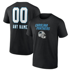 Carolina Panthers Personalized Name & Number Team Wordmark T-Shirt - Black on sale