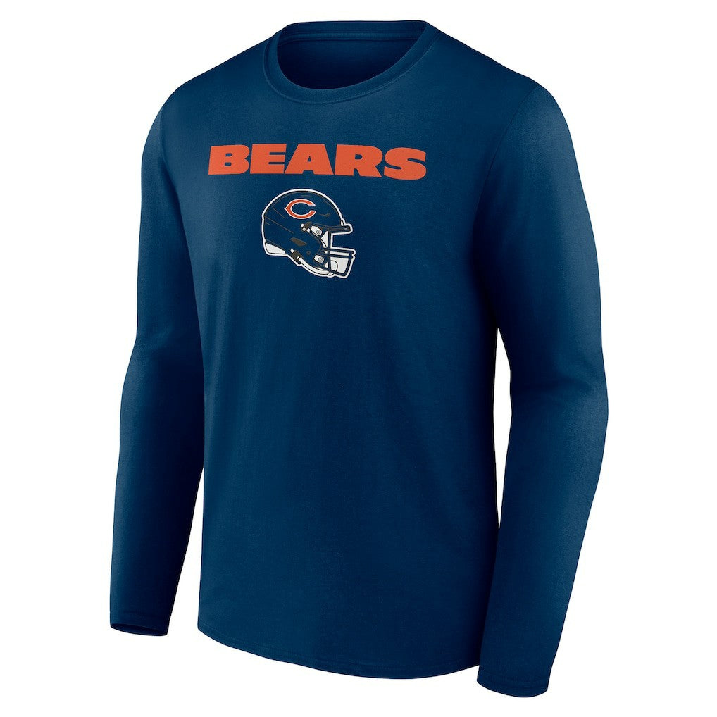 Chicago Bears Personalized Name & Number Team Wordmark Long Sleeve T-Shirt - Navy outlet