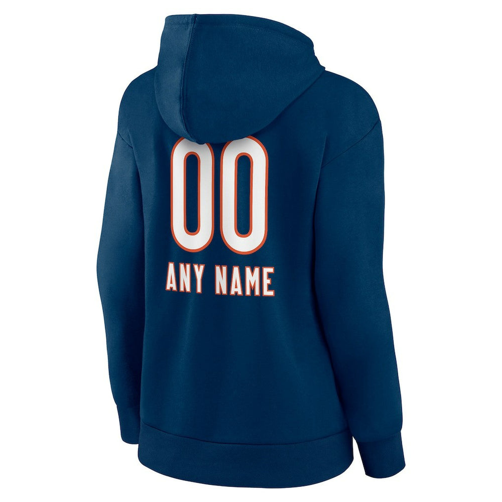 Chicago Bears Women's Personalized Name & Number Team Wordmark Pullover Hoodie - Navy sale