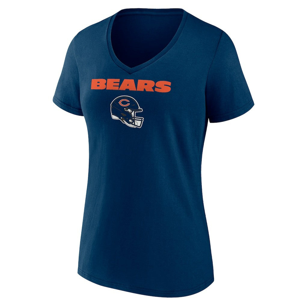 Chicago Bears Women's Personalized Name & Number Team Wordmark V-Neck T-Shirt - Navy online