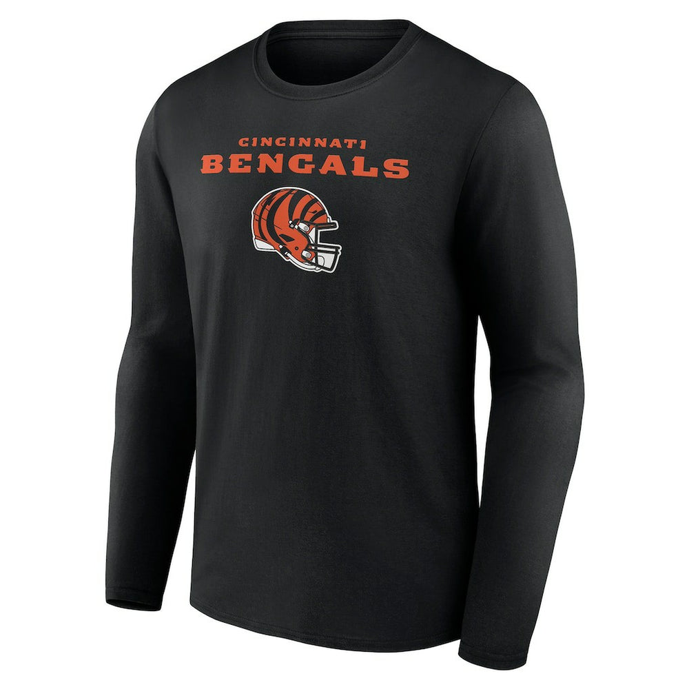 Cincinnati Bengals Personalized Name & Number Team Wordmark Long Sleeve T-Shirt - Black outlet