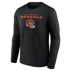 Cincinnati Bengals Personalized Name & Number Team Wordmark Long Sleeve T-Shirt - Black outlet