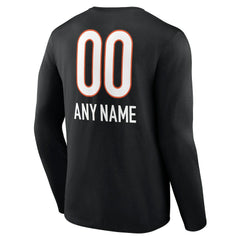 Cincinnati Bengals Personalized Name & Number Team Wordmark Long Sleeve T-Shirt - Black outlet