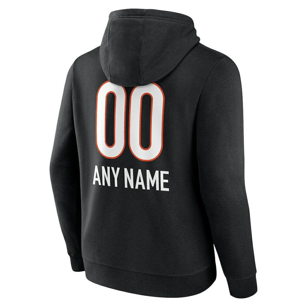 Cincinnati Bengals Personalized Name & Number Team Wordmark Pullover Hoodie - Black outlet