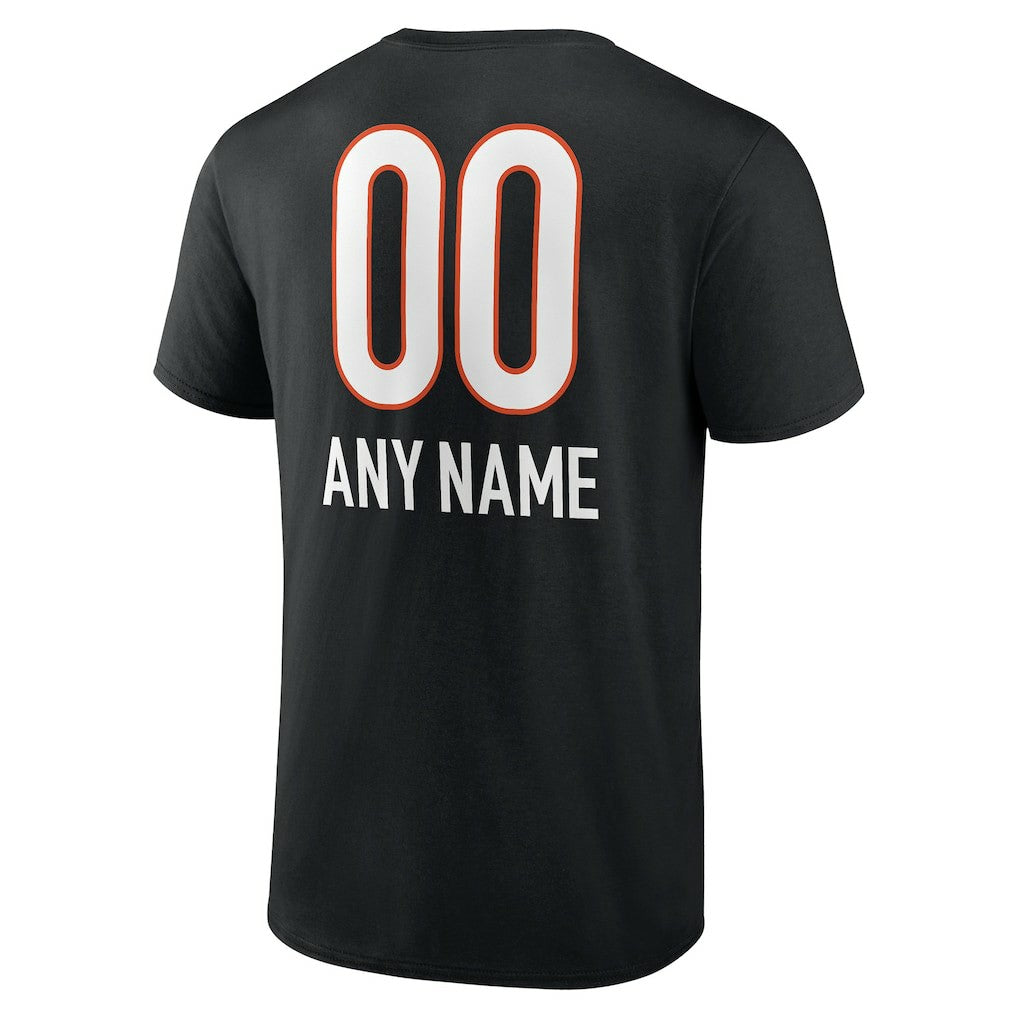 Cincinnati Bengals Personalized Name & Number Team Wordmark T-Shirt - Black cheap