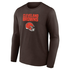 Cleveland Browns Personalized Name & Number Team Wordmark Long Sleeve T-Shirt - Brown online
