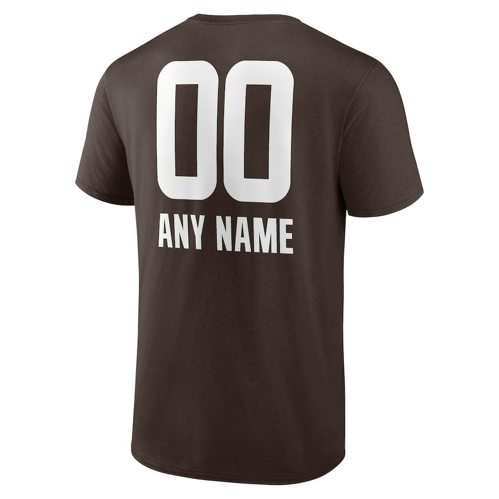 Cleveland Browns Personalized Name & Number Team Wordmark T-Shirt - Brown sale